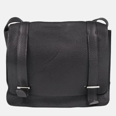 Pre-owned Hermes Blue Ocean Taurillon Clemence Steve Caporal 27 Shoulder Bag