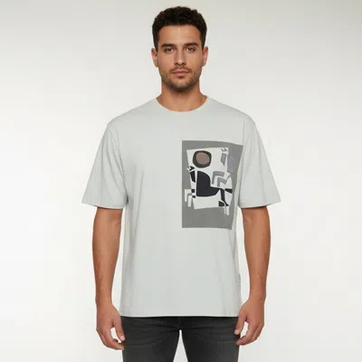 Pre-owned Hermes Blue Pocket Print Jersey Crewneck T-shirt L
