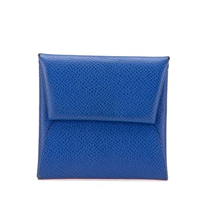 Pre-owned Hermes Blue Royal Epsom Leather Coin Purse/coin Case ()