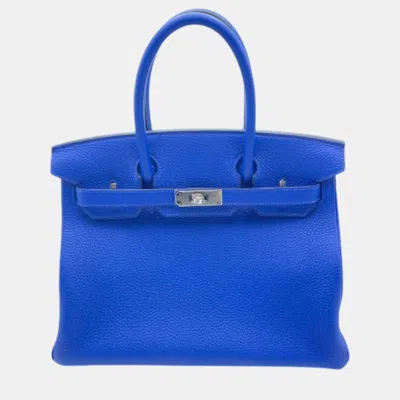 Pre-owned Hermes Blue Royal Togo Leather Birkin 30 Bag