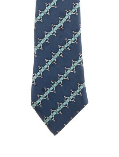 Pre-owned Hermes Blue Silk  Tie