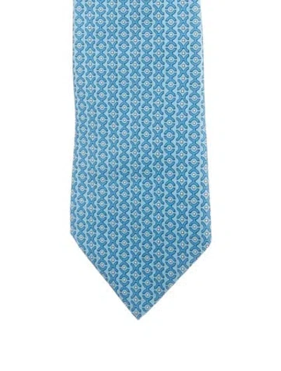Pre-owned Hermes Blue Silk  Tie