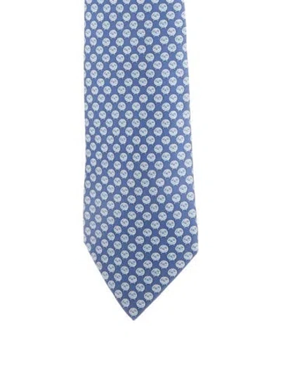 Pre-owned Hermes Blue Silk  Tie