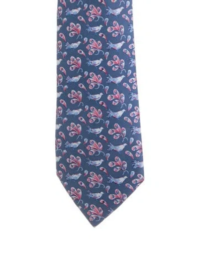 Pre-owned Hermes Blue Silk  Tie