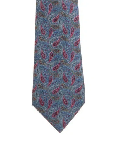 Pre-owned Hermes Blue Silk  Tie