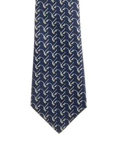 Pre-owned Hermes Blue Silk  Tie