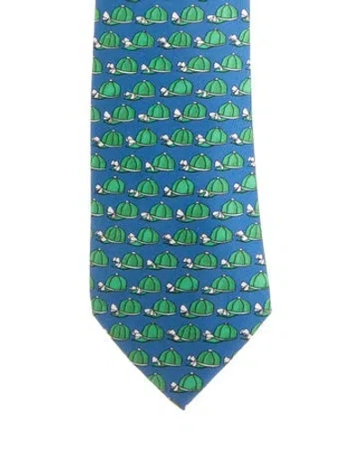 Pre-owned Hermes Blue Silk  Tie