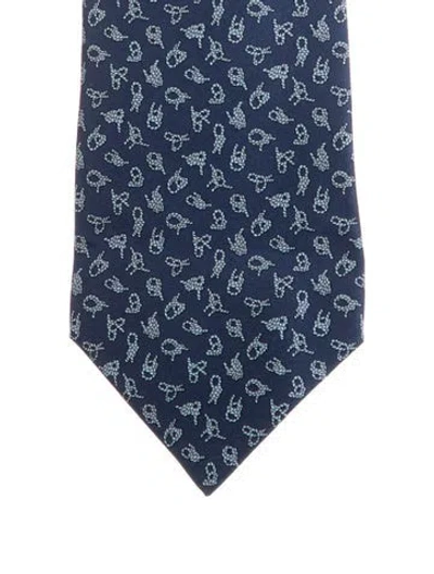 Pre-owned Hermes Blue Silk  Tie