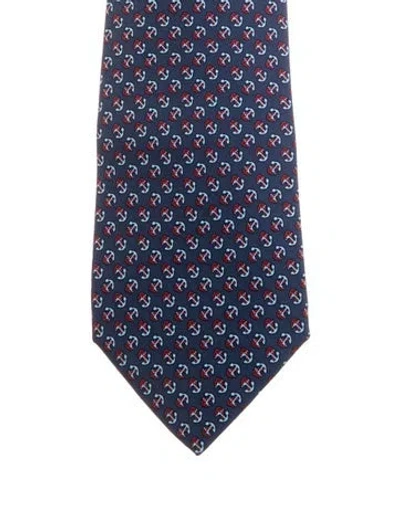 Pre-owned Hermes Blue Silk  Tie