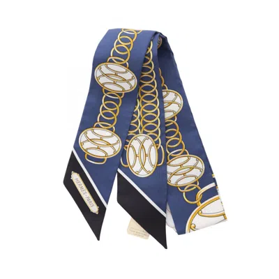 Pre-owned Hermes Blue Silk Scarf () In Multi