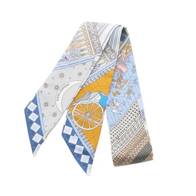 Pre-owned Hermes Blue Silk Scarf () In Multi