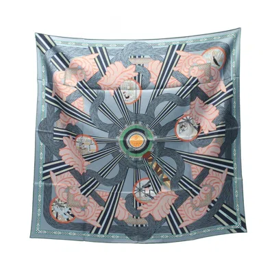 Pre-owned Hermes Blue Silk Scarf () In Multi