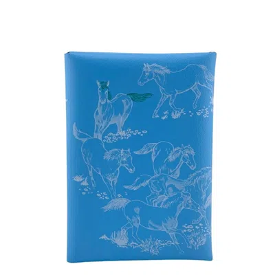 Pre-owned Hermes Blue Swift Leather Coin Purse/coin Case ()