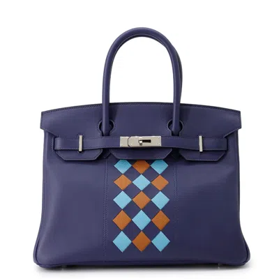 Pre-owned Hermes Blue Swift Leather Epsom Leather Tote Bag ()
