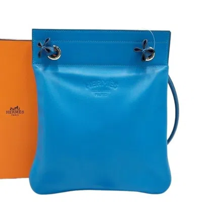 Pre-owned Hermes Blue Swift Leather Pochette Shoulder Bag ()