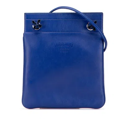 Pre-owned Hermes Blue Swift Leather Shoulder Bag ()