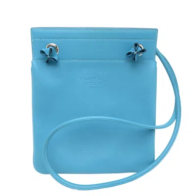 Pre-owned Hermes Blue Swift Leather Shoulder Bag ()