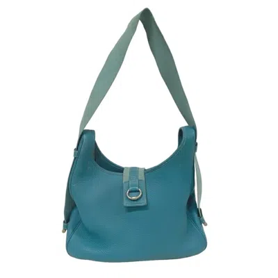 Pre-owned Hermes Blue Taurillon Clemence Leather Shoulder Bag ()