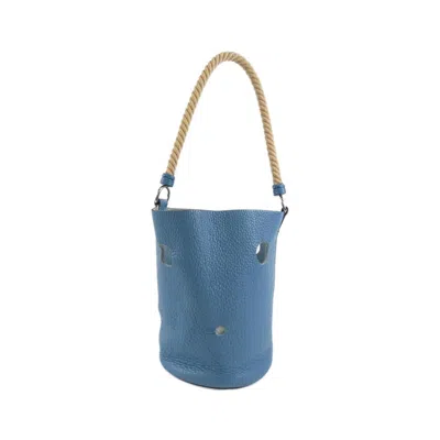 Pre-owned Hermes Blue Taurillon Clemence Leather Shoulder Bag ()