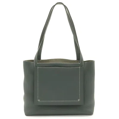 Pre-owned Hermes Blue Taurillon Clemence Leather Shoulder Bag Tote Bag ()