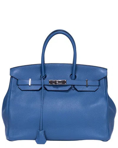 Pre-owned Hermes Hermès Blue Togo Leather Birkin (authentic Pre-loved)