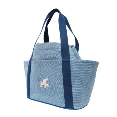Pre-owned Hermes Blue Wool Cotton Polyester Linen Tote Bag ()