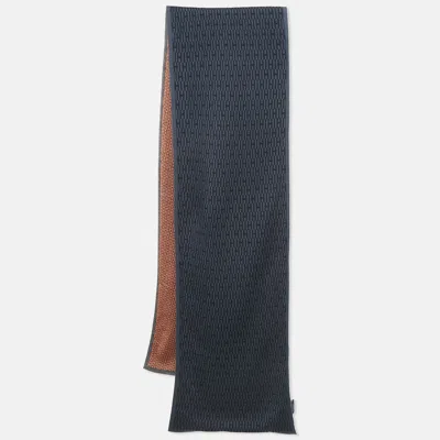 Pre-owned Hermes Hermès Blue/orange H Jacquard Cashmere Scarf