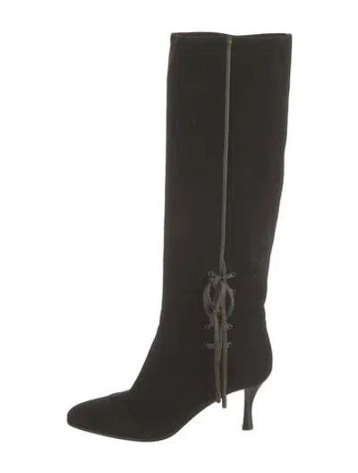 Pre-owned Hermes Boheme Suede Boots In Black