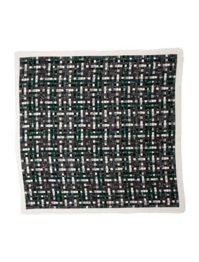 Pre-owned Hermes Bolduc Au Carré Cashmere Scarf In Green