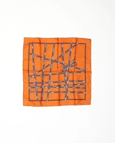 Pre-owned Hermes Hermès Bolduc Ribbon Silk Scarf In Multi