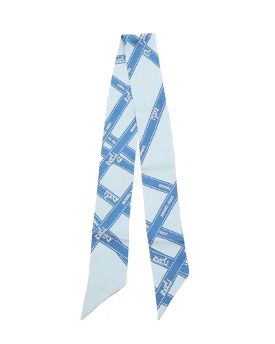 Hermes Hermès Bolduc Silk Twilly In Blue