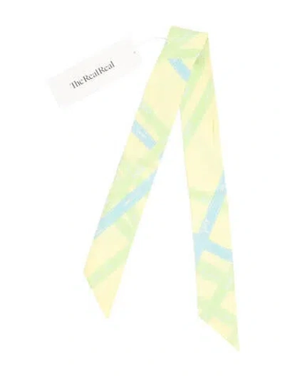 Pre-owned Hermes Bolduc Silk Twilly Scarf In Multi
