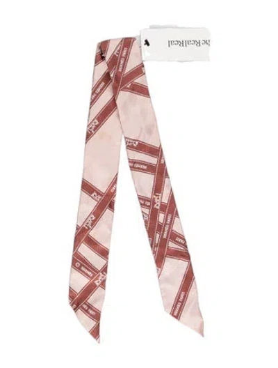 Pre-owned Hermes Bolduc Silk Twilly Scarf In Pink