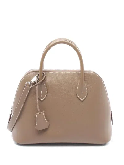 Pre-owned Hermes Bolide 1923 25 Two-way Handbag In Brown