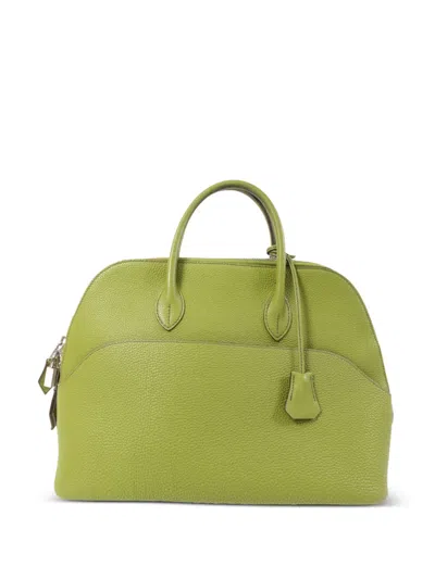 Pre-owned Hermes Bolide 1923 30 Handbag In Green