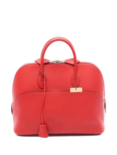 Pre-owned Hermes Bolide 1923 30 Tote Bag In Red