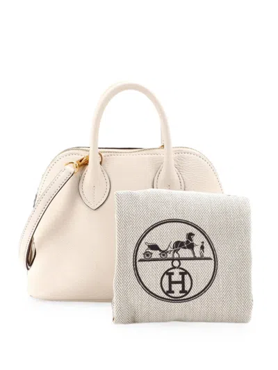 Pre-owned Hermes Bolide 1923 Bag Chevre Mysore Mini Crossbody Bag In Neutrals