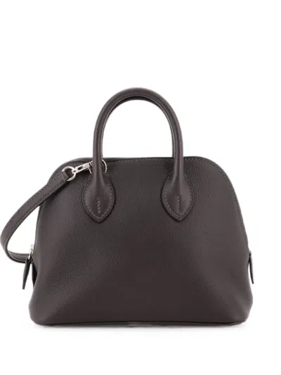 Pre-owned Hermes Bolide 1923 Bag Evercolor Mini Crossbody Bag In Grey