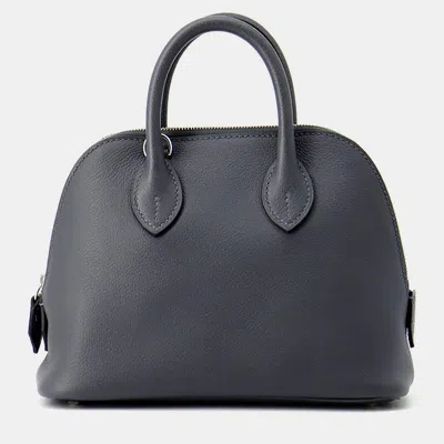 Pre-owned Hermes Bolide 1923 Grimist Evercolor Size Mini In Gray