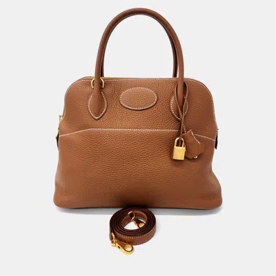 Pre-owned Hermes Bolide 31 Brown Leather Bag