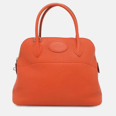 Pre-owned Hermes Bolide 31 Capucines Taurillon Clemence Satchel Bag In Brown