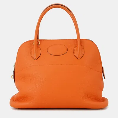 Pre-owned Hermes Bolide 31 Orange Taurillon Clemence Bag