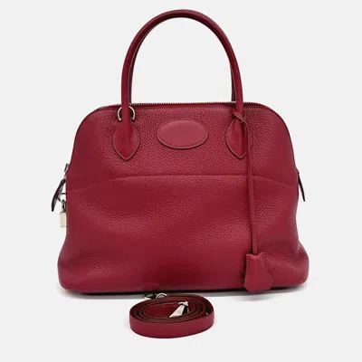 Pre-owned Hermes Bolide 31 Red Leather Bag