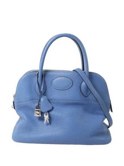 Pre-owned Hermes Bolide 31 Tote Bag In Blue