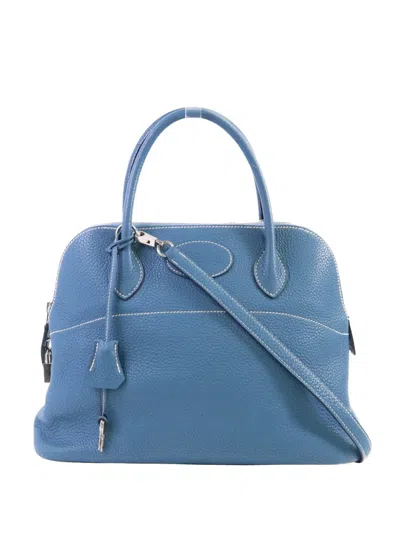 Pre-owned Hermes Bolide 31 Two-way Handbag In Blue
