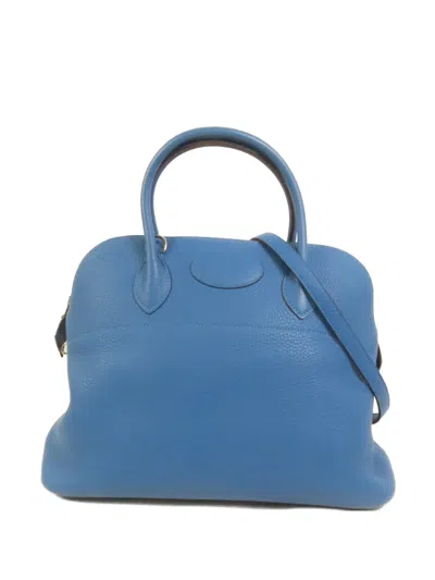 Pre-owned Hermes Bolide 35 Shoulder Handbag In Blue