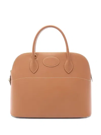 Pre-owned Hermes Bolide 37 Handbag In Brown
