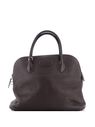 Pre-owned Hermes Bolide Bag Clemence 31 Satchel In Brown