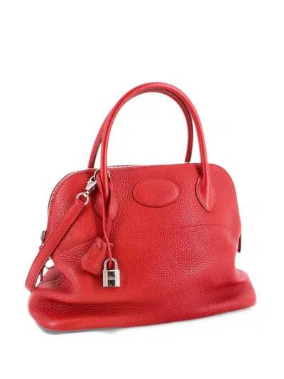 Pre-owned Hermes Bolide Bag Clemence 31 Satchel In Red