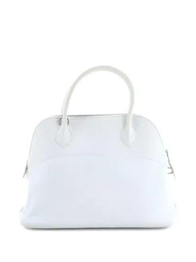 Pre-owned Hermes Bolide Bag Clemence 31 Satchel In White